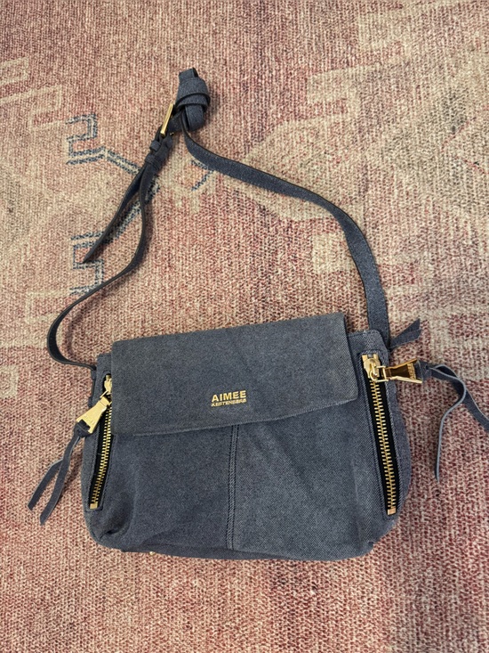Aimee Kestenberg Handbags - Aimee Kestenberg Bali gold over crossbody blue denim bag gold accents l